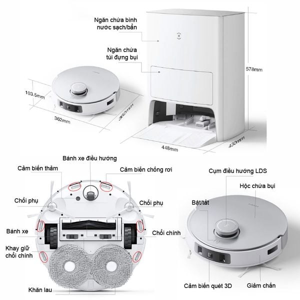 ROBOT HÚT BỤI LAU NHÀ ECOVACS DEEBOT T20 OMNI – BẢN QUỐC TẾ