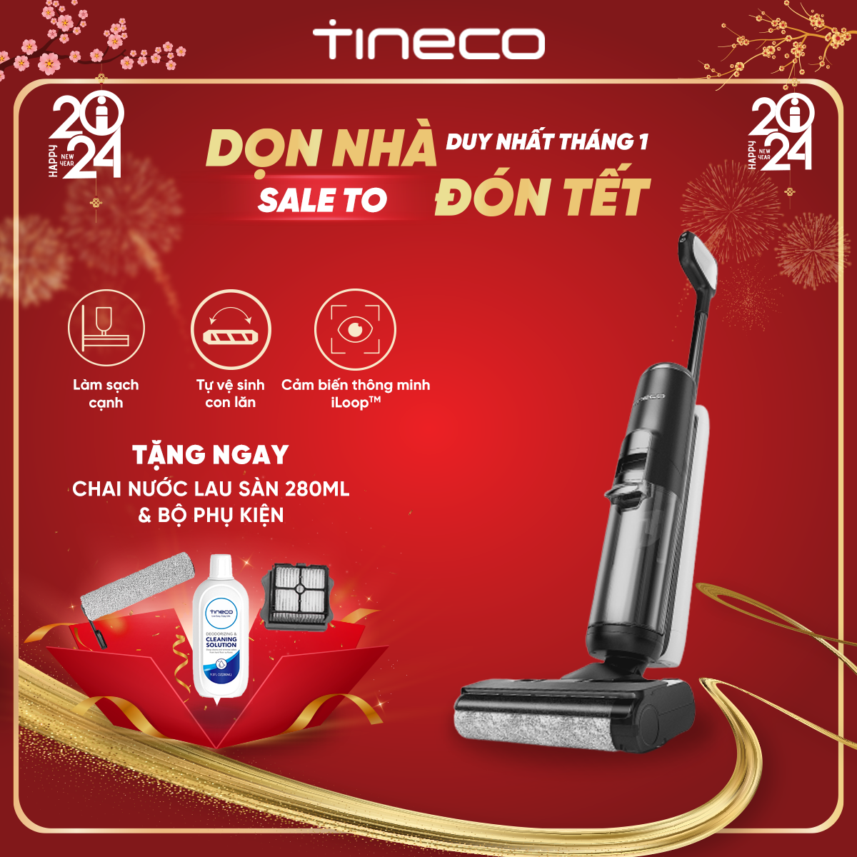 Con lăn lau sàn cho Tineco Floor One S5 PRO 2 chính hãng