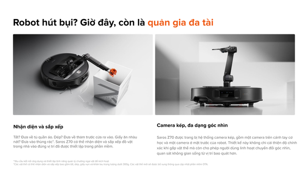ROBOT HÚT BỤI LAU NHÀ ROBOROCK SAROS Z70 – BẢN QUỐC TẾ