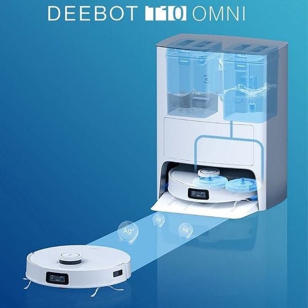 ROBOT HÚT BỤI LAU NHÀ THÔNG MINH ECOVACS DEEBOT T10 OMNI - TỰ ĐỘNG GIẶT GIẺ & ĐỔ RÁC