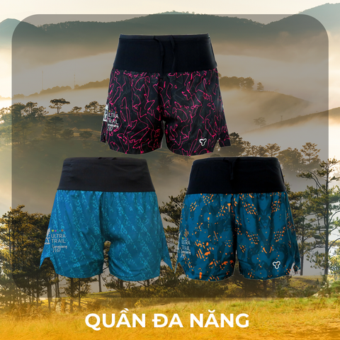 [NỮ] Quần Short Thể Thao Chạy Bộ Nữ Đa Năng MOTIVE WM SHORT BELT Màu Đen Họa Tiết - BST [THE NEW GAME - MOTIVE x DALAT ULTRA TRAIL]