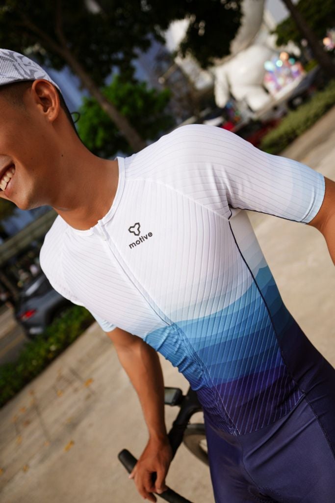 Bộ TRISUIT MOTIVE - Màu Trắng Xanh
