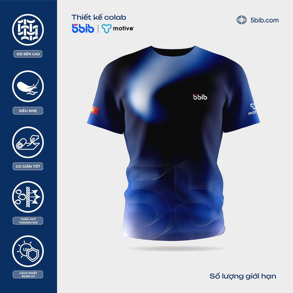 [5BIB x MOTIVE COLLECTION] Áo Thun Thể Thao Chạy Bộ T-Shirt