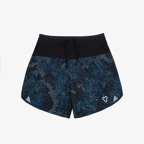 Quần Short Thể Thao Chạy Bộ Nam Đa Năng MOTIVE MEN SHORT BELT - Màu Đen/Xanh họa tiết