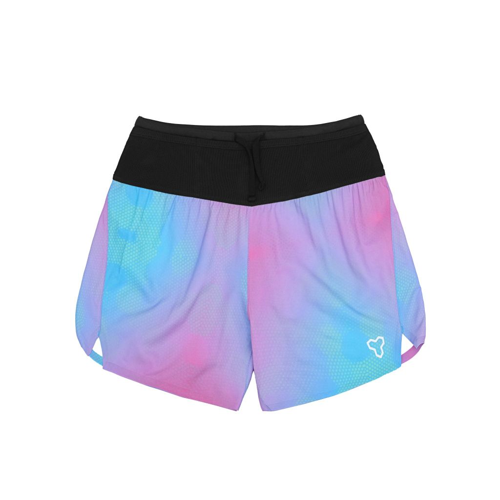 Quần Short Thể Thao Chạy Bộ Nữ Đa Năng MOTIVE WOMAN SHORT BELT - Màu Tím/ Xanh hoạ tiết