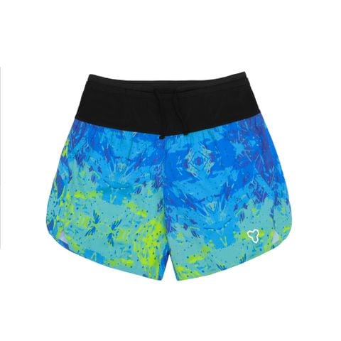 Quần Short Thể Thao Chạy Bộ Nam Đa Năng MOTIVE MEN SHORT BELT - Màu Xanh/ Vàng hoạ tiết