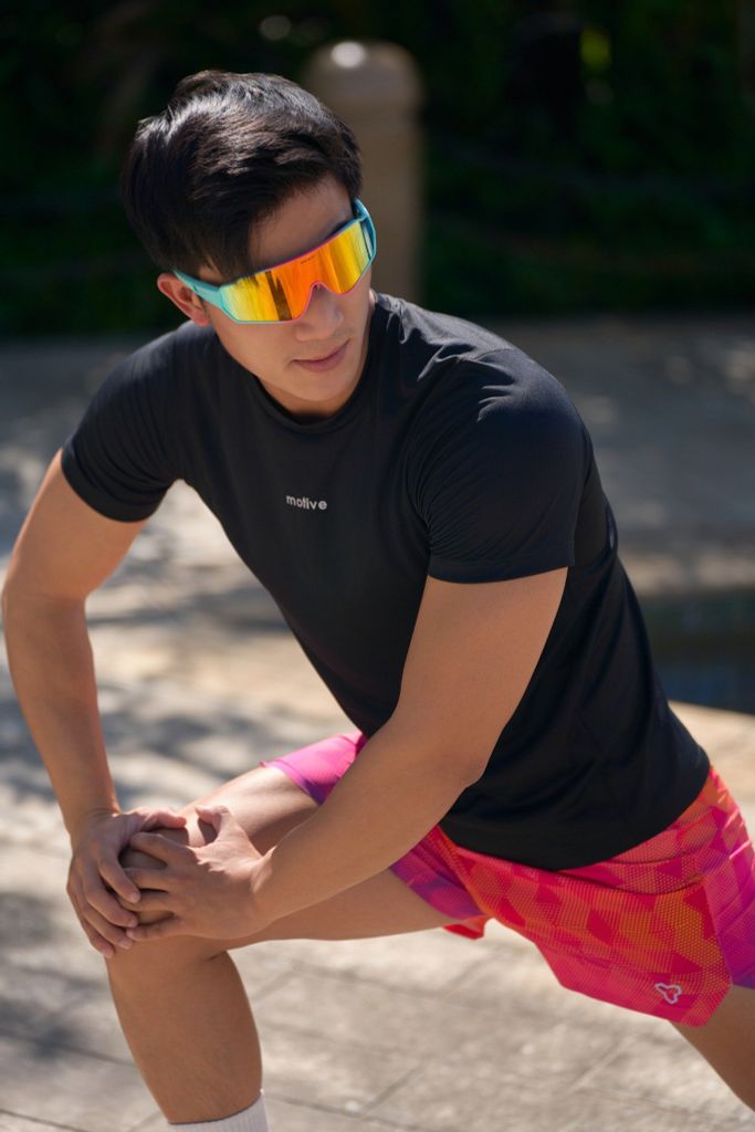 Quần Short Thể Thao Chạy Bộ Nam Đa Năng MOTIVE MEN SHORT BELT - Màu Hồng/ Cam hoạ tiết
