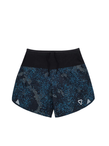 Quần Short Thể Thao Chạy Bộ Nữ Đa Năng MOTIVE WOMAN SHORT BELT - Màu Đen/Xanh họa tiết
