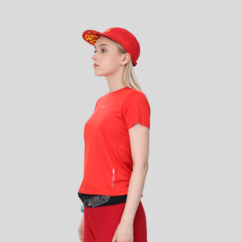 Áo Thun Thể Thao Chạy Bộ Nữ MOTIVE Women Training T-Shirt - Màu Đỏ