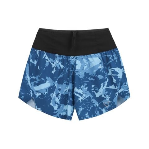 Quần Short Thể Thao Chạy Bộ Nam Đa Năng MOTIVE MEN SHORT BELT - Màu Xanh Họa Tiết (Chưa Bao Gồm Lót Trong)