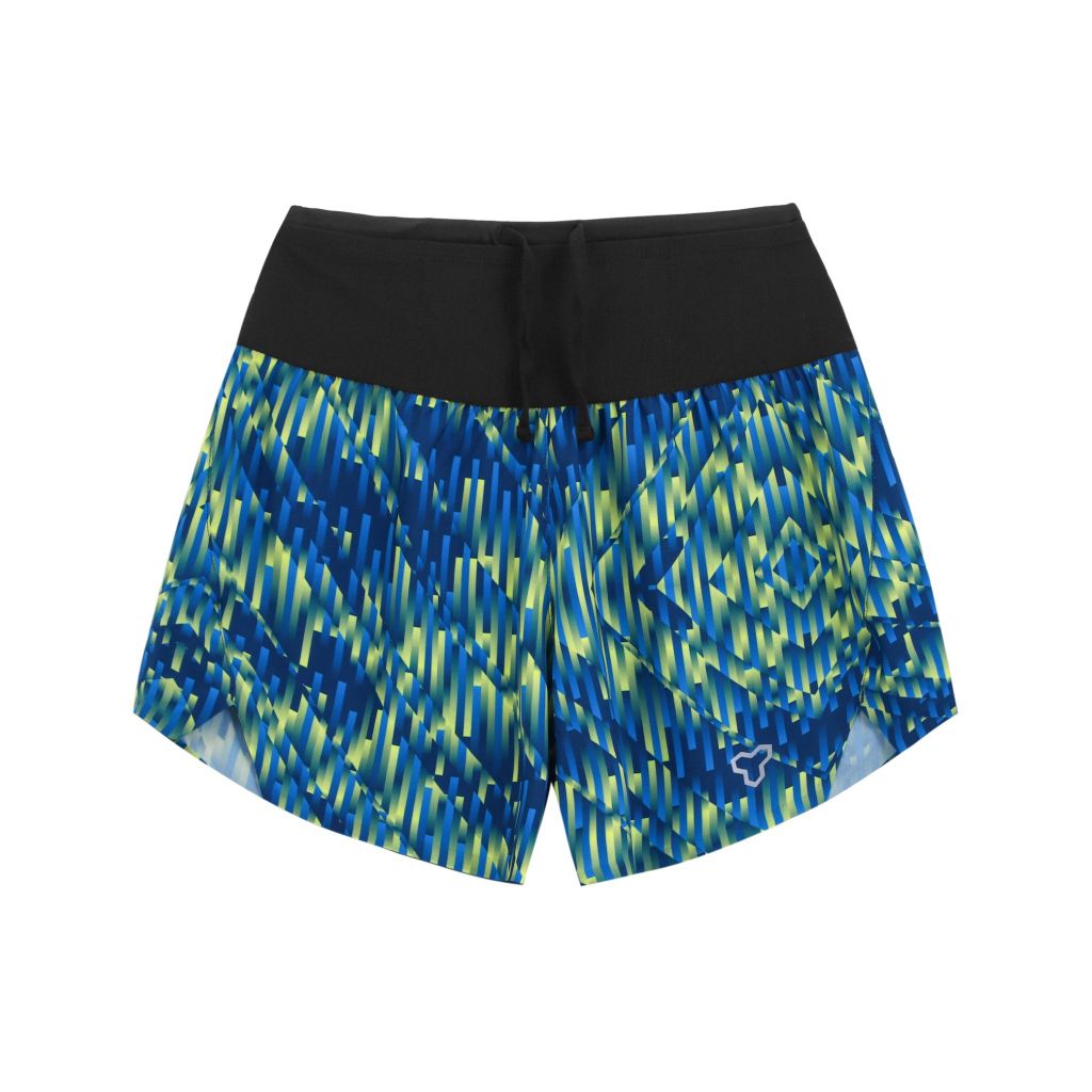 Quần Short Thể Thao Chạy Bộ Nữ Đa Năng MOTIVE WOMAN SHORT BELT - Màu Xanh Dương/ Vàng hoạ tiết