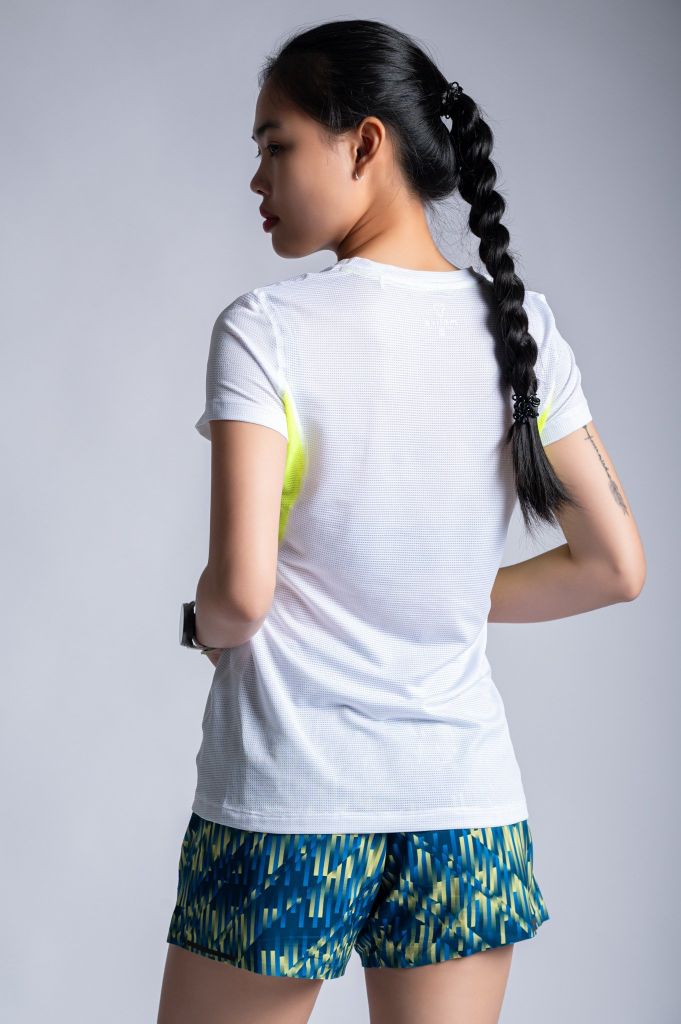 Áo Thun Thể Thao Chạy Bộ Nữ MOTIVE WM Mix Color T-Shirt - Màu Trắng