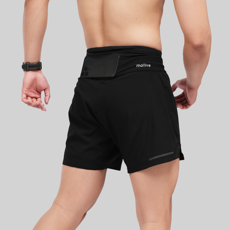 Quần Short Thể Thao Chạy Bộ Nam Đa Năng MOTIVE MEN SHORT BELT - Màu Đen