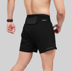 Quần Short Thể Thao Chạy Bộ Nam Đa Năng MOTIVE MEN SHORT BELT - Màu Đen (Chưa Bao Gồm Lót Trong)