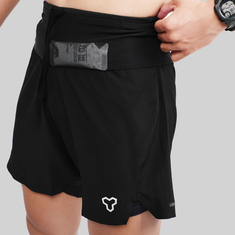 Quần Short Thể Thao Chạy Bộ Nam Đa Năng MOTIVE MEN SHORT BELT - Màu Đen (Chưa Bao Gồm Lót Trong)