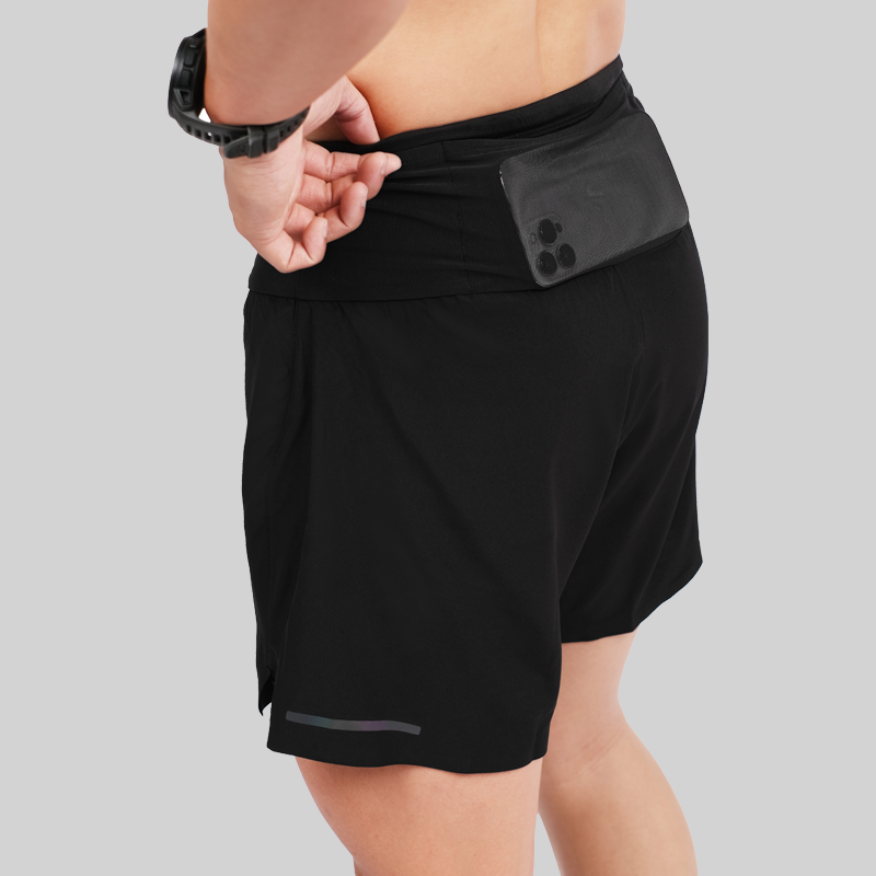 Quần Short Thể Thao Chạy Bộ Nam Đa Năng MOTIVE MEN SHORT BELT - Màu Đen (Chưa Bao Gồm Lót Trong)
