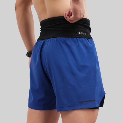 Quần Short Thể Thao Chạy Bộ Nam Đa Năng MOTIVE MEN SHORT BELT - Màu Xanh Dương (Chưa Bao Gồm Lót Trong)