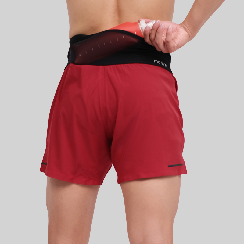 Quần Short Thể Thao Chạy Bộ Nam Đa Năng MOTIVE MEN SHORT BELT - Màu Đỏ