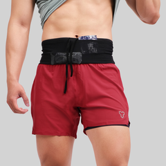 Quần Short Thể Thao Chạy Bộ Nam Đa Năng MOTIVE MEN SHORT BELT - Màu Đỏ (Chưa Bao Gồm Lót Trong)