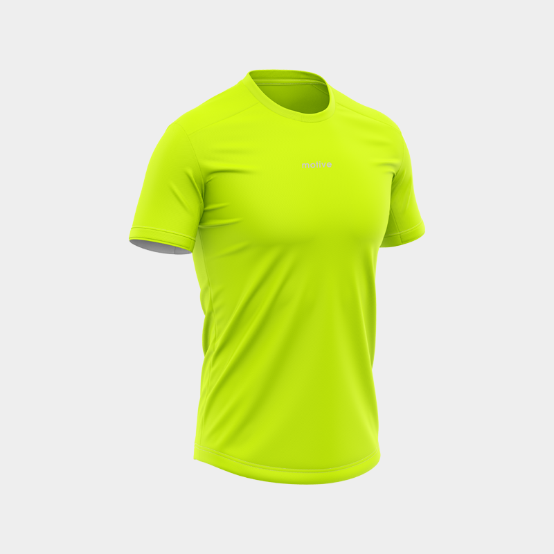 Áo Thun Thể Thao Chạy Bộ Nam MOTIVE Men Basic Color T-Shirt - Màu Xanh Neon