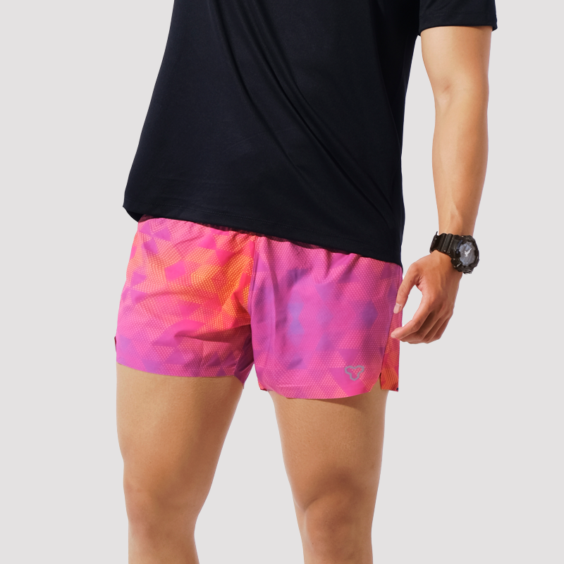 Quần Short Thể Thao Chạy Bộ Nam Đa Năng MOTIVE MEN SHORT BELT - Màu Hồng/ Cam hoạ tiết