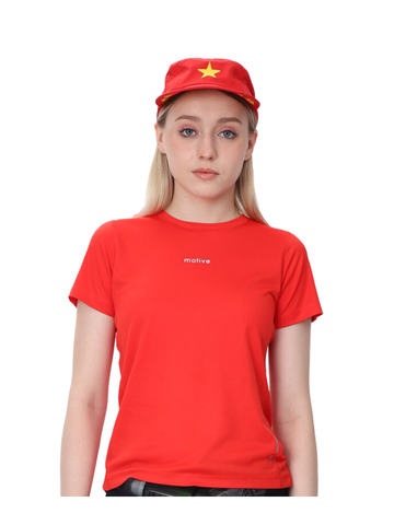 Áo Thun Thể Thao Chạy Bộ Nữ MOTIVE Women Training T-Shirt - Màu Đỏ