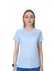 Áo Thun Thể Thao Chạy Bộ Nữ MOTIVE Women Training T-Shirt - Màu Xanh Biển