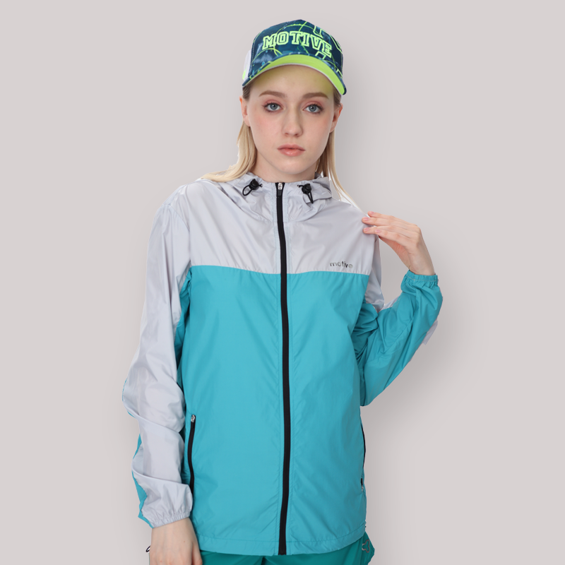 Áo Khoác Thể Thao UNISEX MOTIVE JACKET Supper Light - Màu Xanh Phối Xám