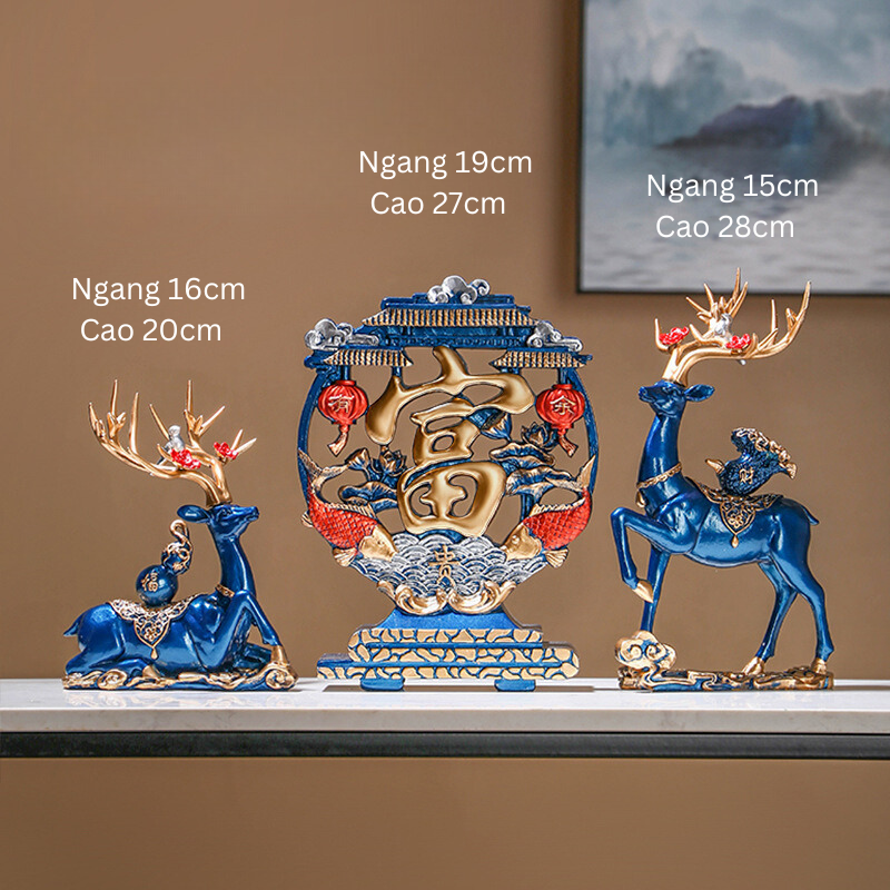  Bộ tượng hươu 3 món decor M02 