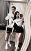 ( NỮ ) Set áo thun croptop ADVENTURE mix chân váy dáng ngắn có quần bảo hộ liền - T182 ( DƯỚI<58KG )