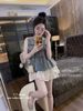 Set bộ áo bò sát nách mix quần short bò siêu sang  - NHẠT - T513