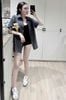 Set 4 món Jumsuit kèm khoác tay ngắn + nón + gấu - ĐEN - M25