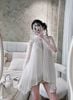Áo voan tơ dập ly phối ren choàng tiểu thư sang chảnh - TRẮNG - H233