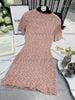 Đầm ôm body chất vải thun len gân - HỒNG - H59