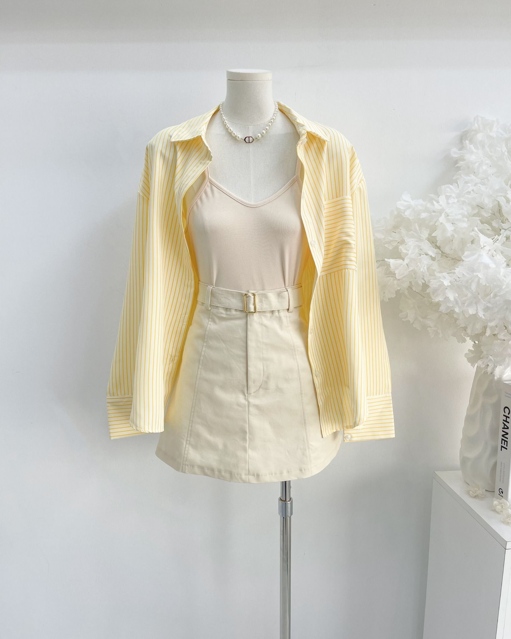  Set 3 món áo sơ mi đính kèm 2s mix cvay có nịt - VÀNG - H3 (S <64 ,M <68 ,L <72) 