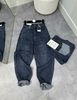  (209) Quần baggy jeans nữ lưng cao túi nắp xám - H423 (S <66, M <70, L <74) 