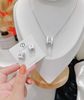 Bộ trang sức 2 món chữ H ( dây chuyền + hoa tai ) - TRẮNG - PK12