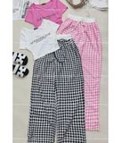  Set áo coptop ALIGRAPHY,LETE mix quần caro dài 98cm - ĐEN - H43 