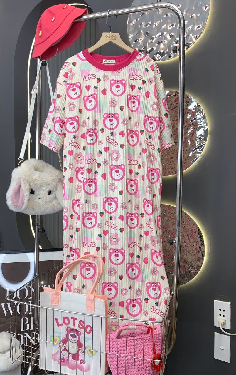  Đầm suông họa tiết hoạt hình - GẤU DÂU LOTSO - H248 
