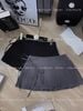 Chân váy xếp li vạt chéo đính nơ - XÁM - V181 (eo dưới rốn S<72, M<76, L<80)