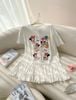 Đầm babydoll form rộng họa tiết mickey - TRẮNG - V432
