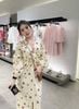 Đầm dài tay xoắn ngực họa tiết hoa siêu xinh - H127