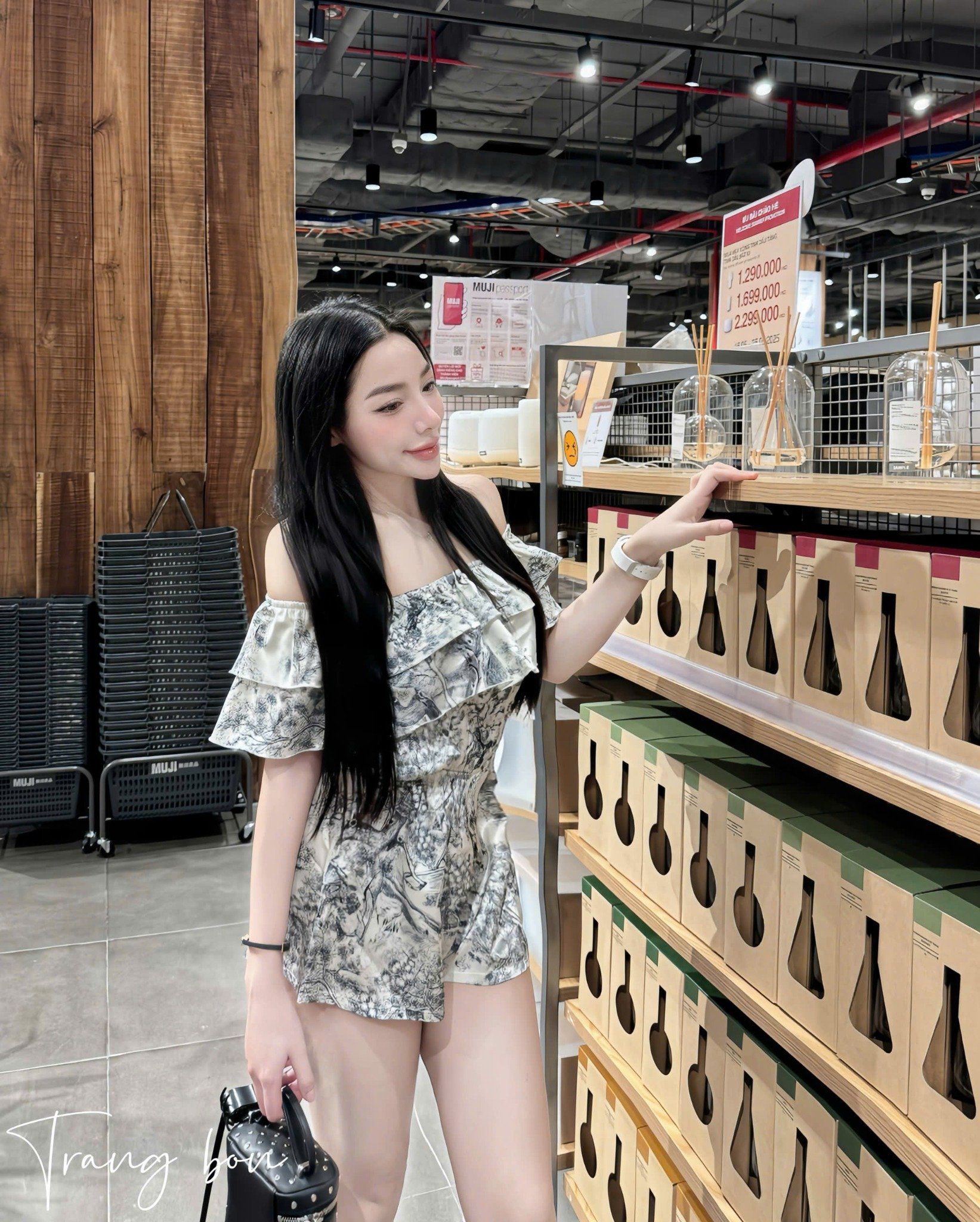  Jumsuit trễ vai họa tiết Dior diện được 2 kiểu - H187 