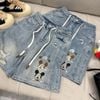 Quần ngố jean cạp đai thêu MICKEY siêu hot - H248 - HÀNG SALE LỖ KO ĐỔI TRẢ DƯỚI MỌI HÌNH THỨC