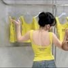 Áo ba lỗ lưng khoét u sâu in chữ - VÀNG - H256