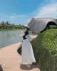 Set áo cộc tay khoét lưng buộc dây nơ sau mix chân váy cạp cao dáng dài - H358 (EO S<68, M<72)( HÀNG SALE KHÔNG HỔ TRỢ ĐỔI TRẢ )