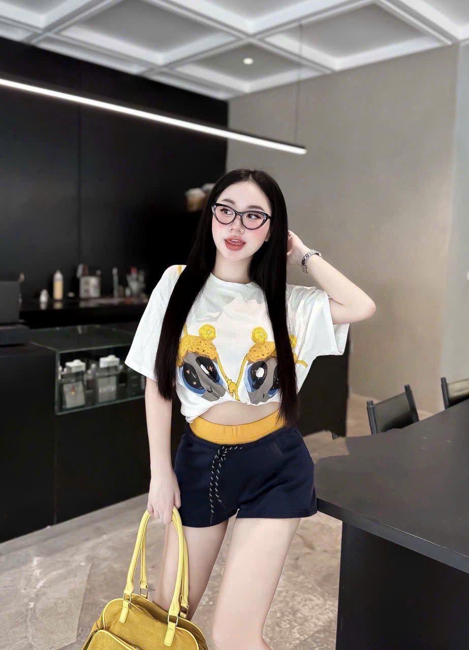  Set áo phông họa tiết họa hình mix quần short phối lưng chun - T88 
