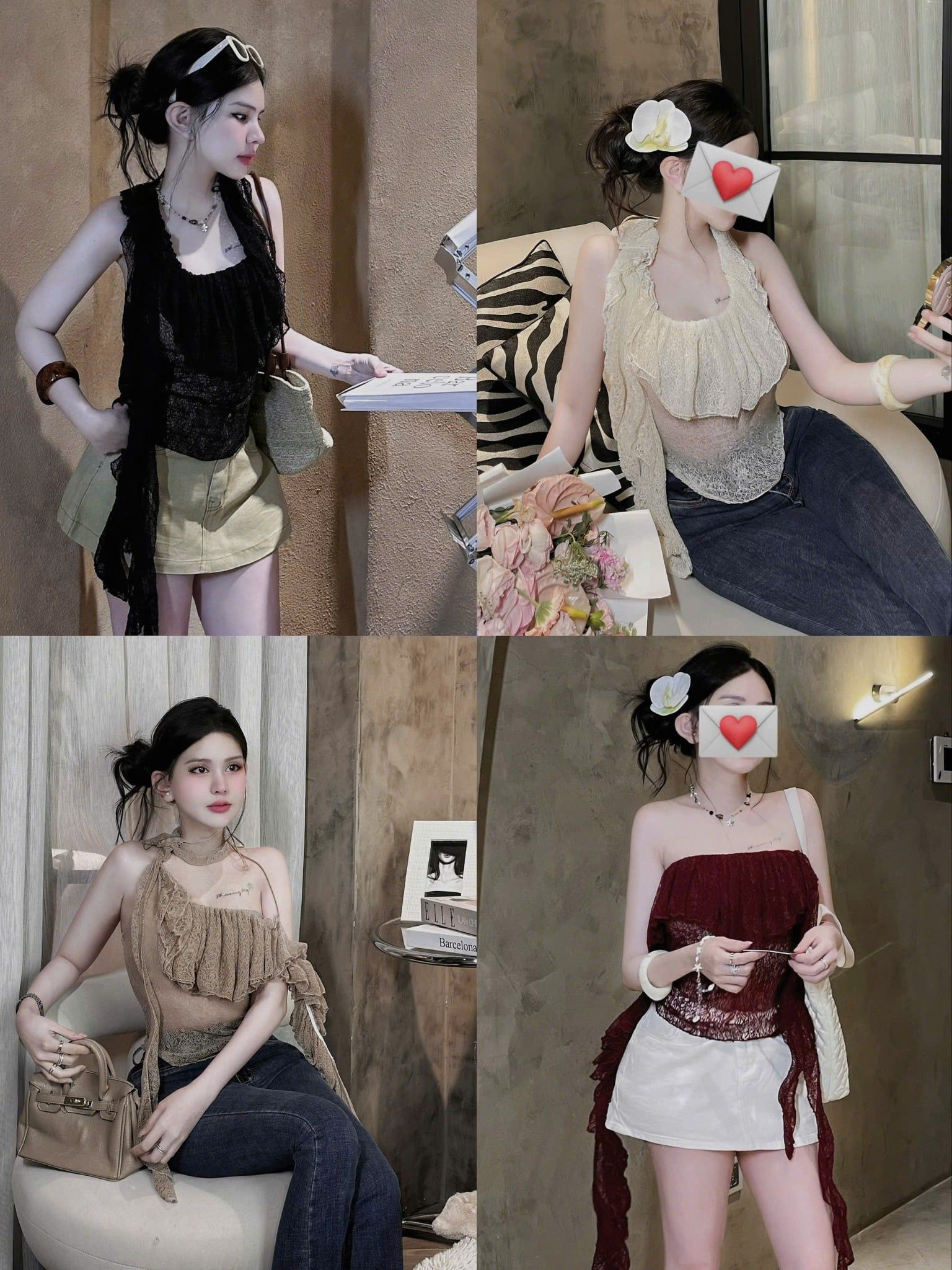  Áo ren mềm cổ buộc dây tua rua hàng thiết kế co giãn - ĐEN - V515 ( HÀNG SALE LỖ KO ĐỔI HỦY TRẢ DƯỚI MỌI HÌNH THỨC ) 