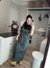 Set yếm bò hai dây suông mix áo thun ba lỗ siêu hot - T220