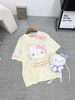 Áo thun form rộng họa tiết hello kitty kèm balo siêu dễ thương - VÀNG - T466
